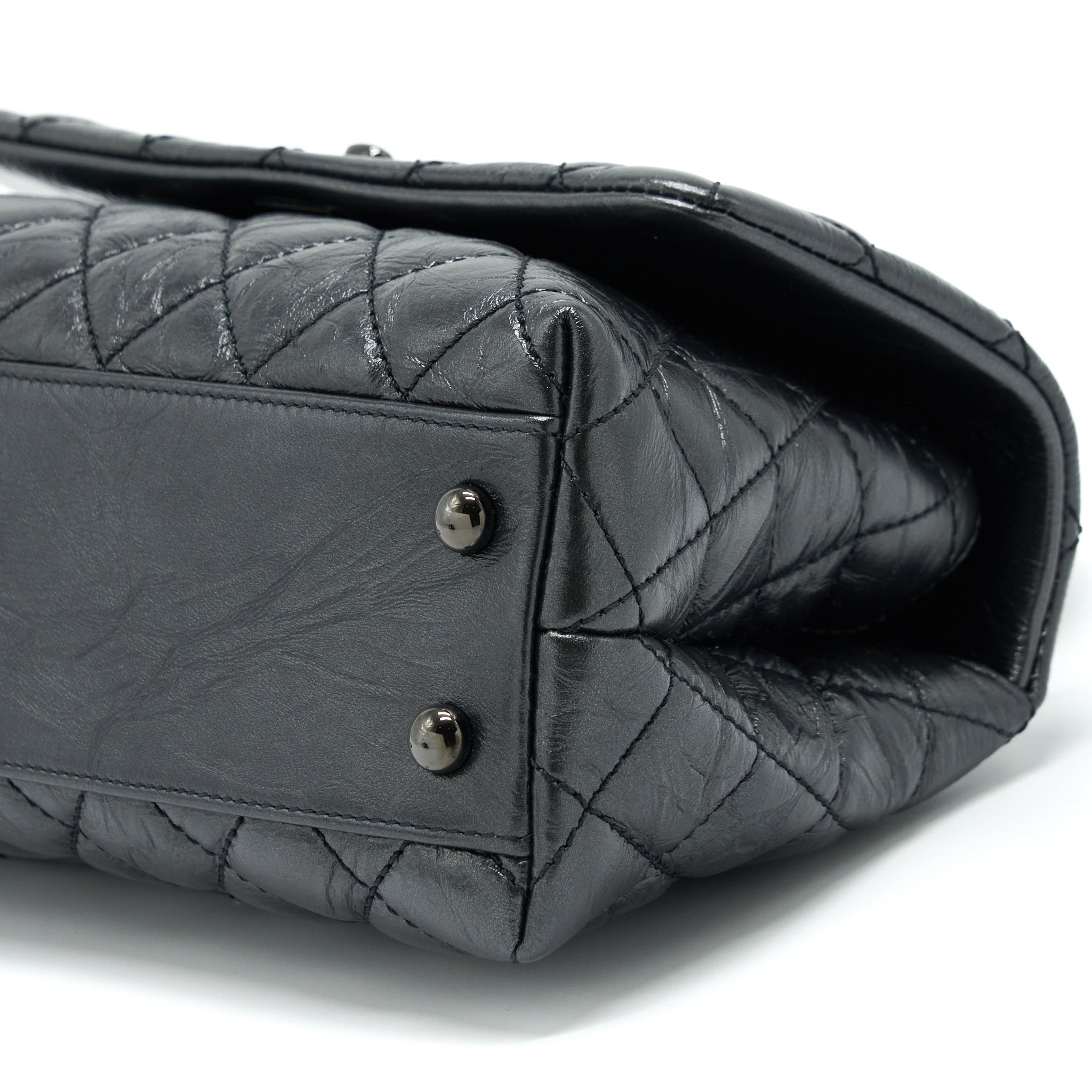 CHANEL SMALL COCO HANDLE AGED CALFSKIN SO BLACK WITH BLACK HARDWARE