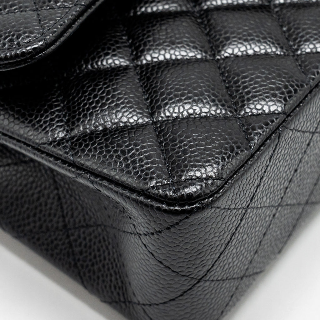 CHANEL SMALL CLASSIC DOUBLE FLAP BAG CAVIAR BLACK GHW