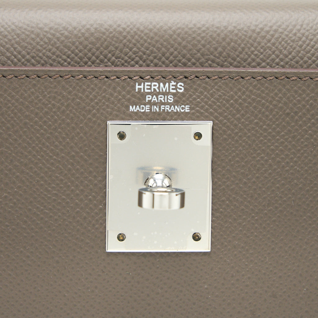 HERMES KELLY 28 EPSOM 8F GRIS ETAIN SHW