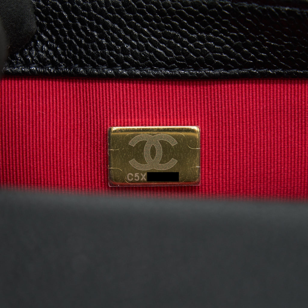 CHANEL 21A MINI SQUARE FLAP BAG CAVIAR BLACK GHW