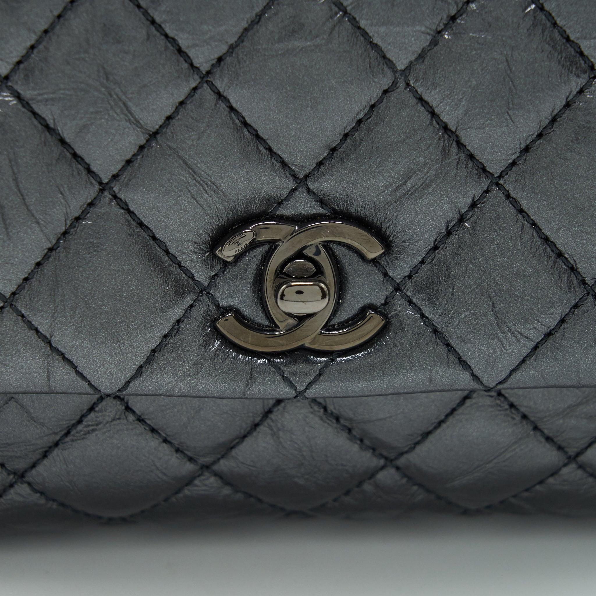 CHANEL SMALL COCO HANDLE AGED CALFSKIN SO BLACK WITH BLACK HARDWARE