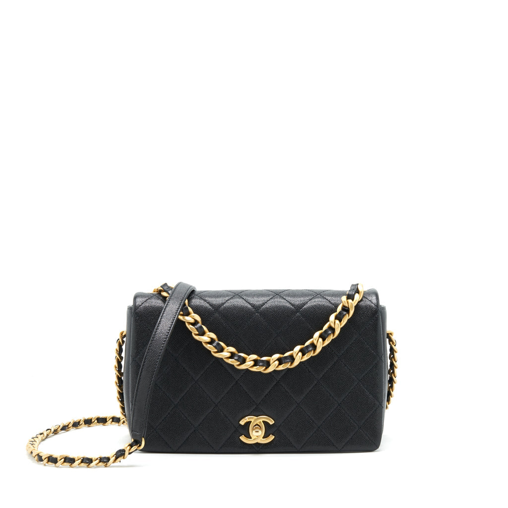CHANEL SEASONAL FLAP BAG CAVIAR BLACK GHW