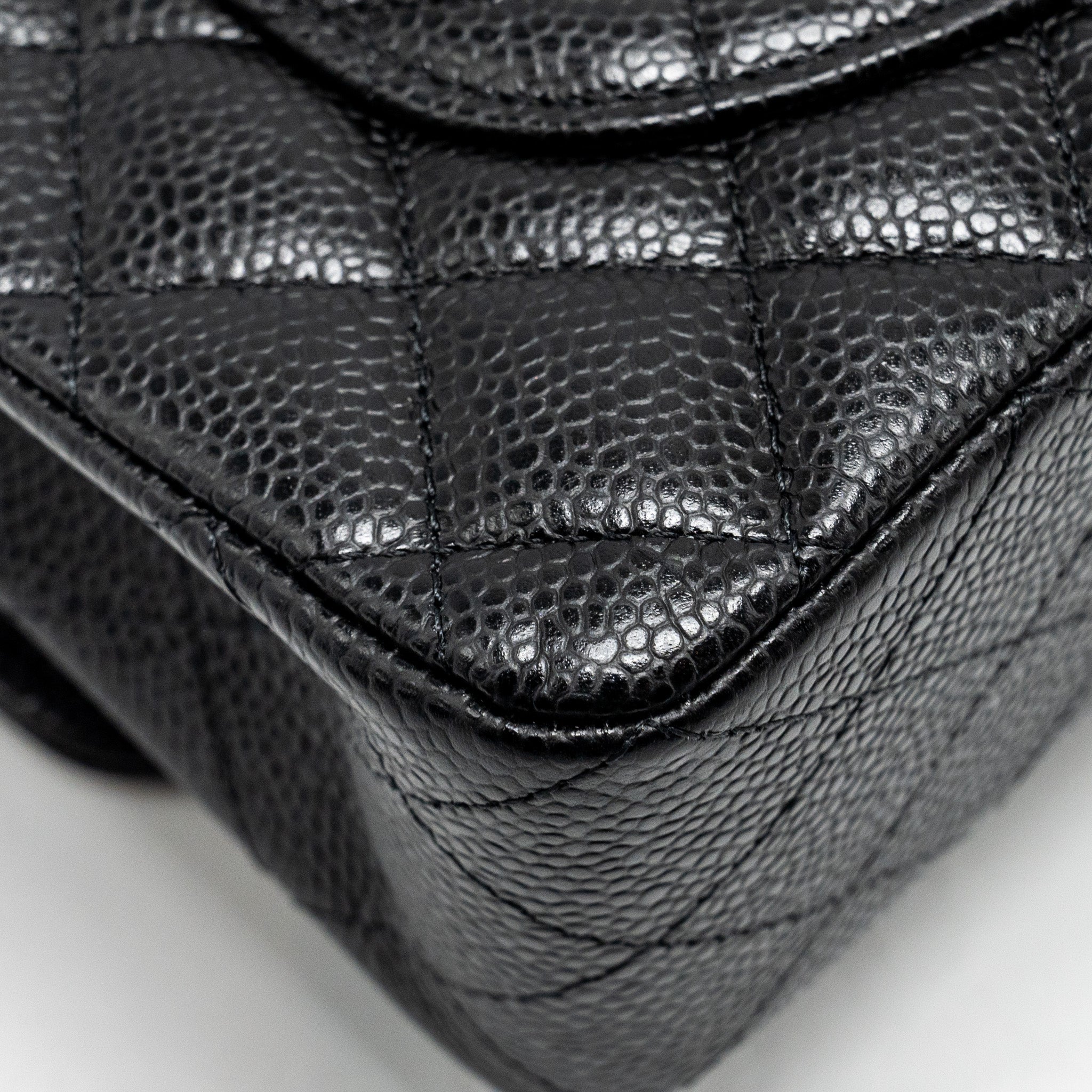 CHANEL SMALL CLASSIC DOUBLE FLAP BAG CAVIAR BLACK GHW