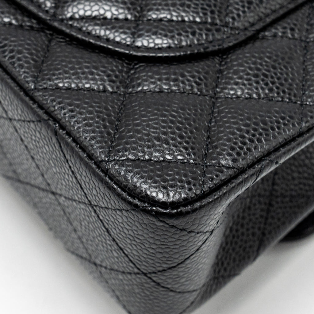 CHANEL SMALL CLASSIC DOUBLE FLAP BAG CAVIAR BLACK GHW