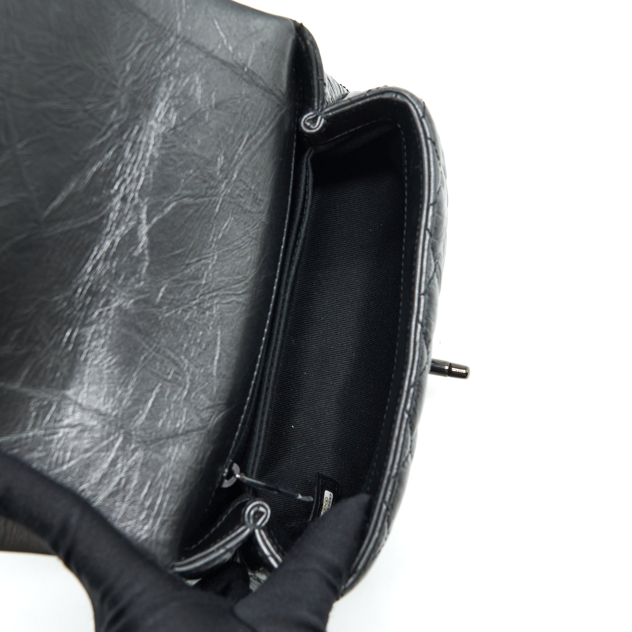 CHANEL SMALL COCO HANDLE AGED CALFSKIN SO BLACK WITH BLACK HARDWARE