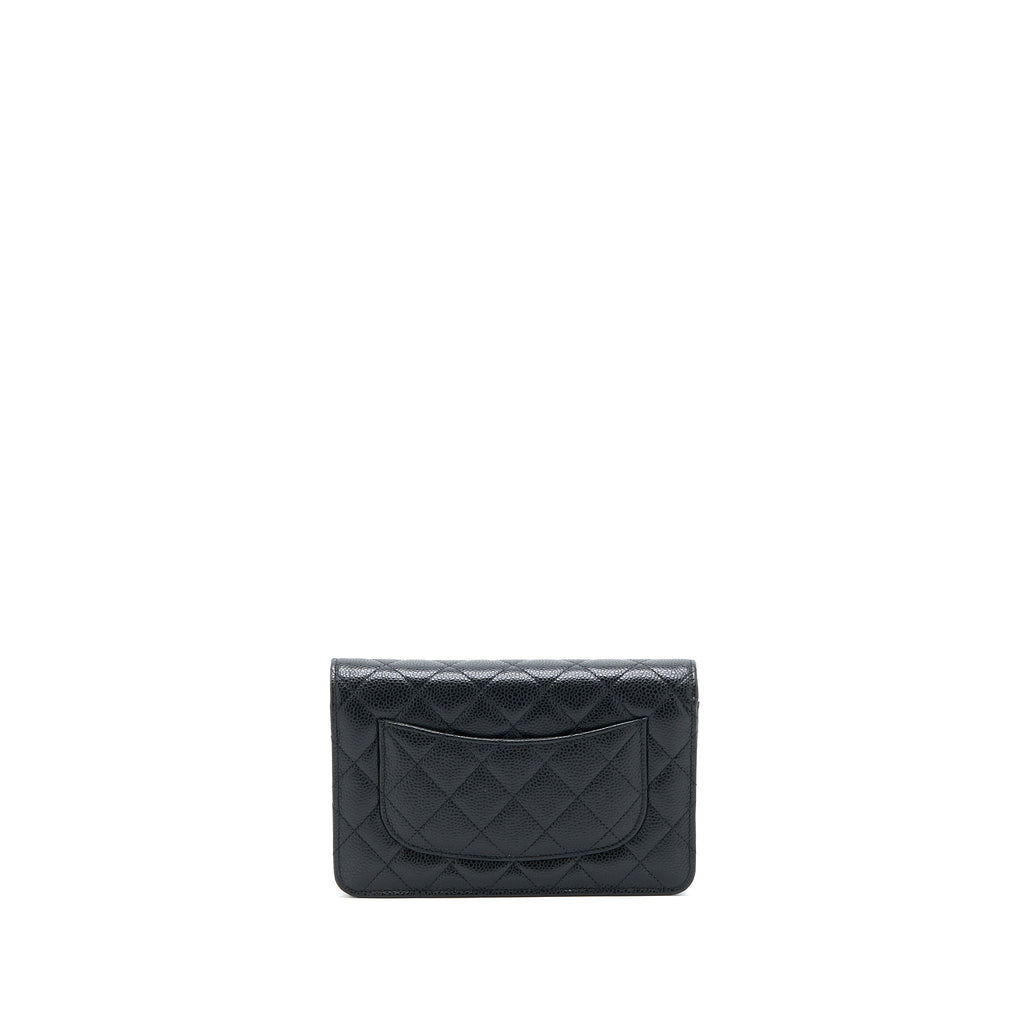 CHANEL CLASSIC WALLET ON CHAIN CAVIAR BLACK GHW (MICROCHIP)