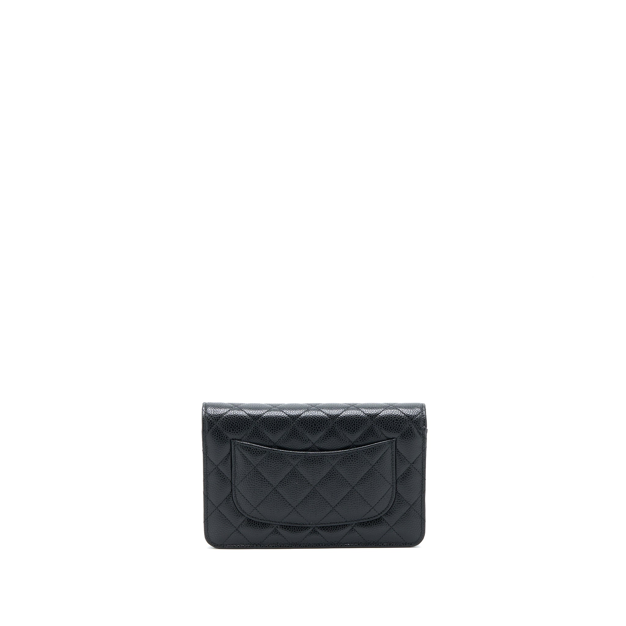 CHANEL CLASSIC WALLET ON CHAIN CAVIAR BLACK GHW (MICROCHIP)