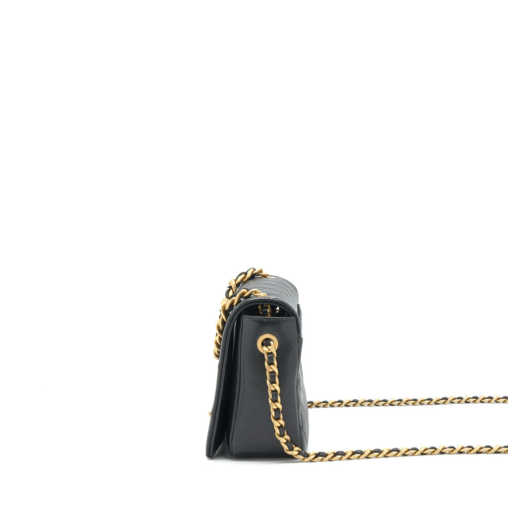 CHANEL SEASONAL FLAP BAG CAVIAR BLACK GHW