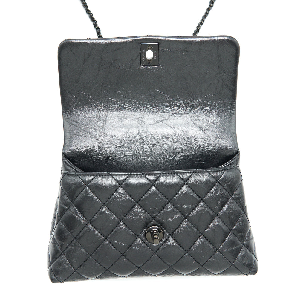 CHANEL SMALL COCO HANDLE AGED CALFSKIN SO BLACK WITH BLACK HARDWARE