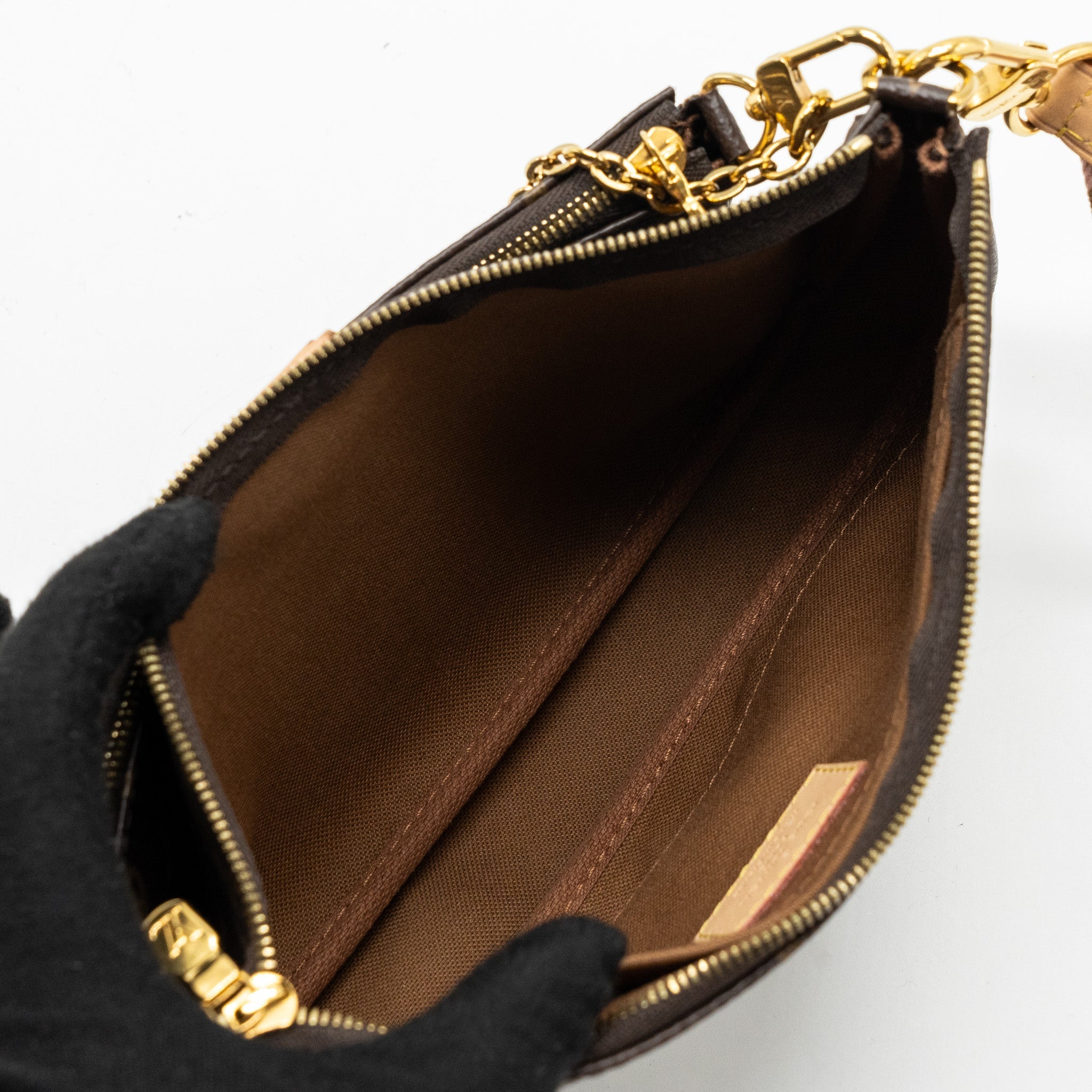 LOUIS VUITTON MULTI POCHETTE ROSE CLAIR STRAP MONOGRAM CANVAS GHW