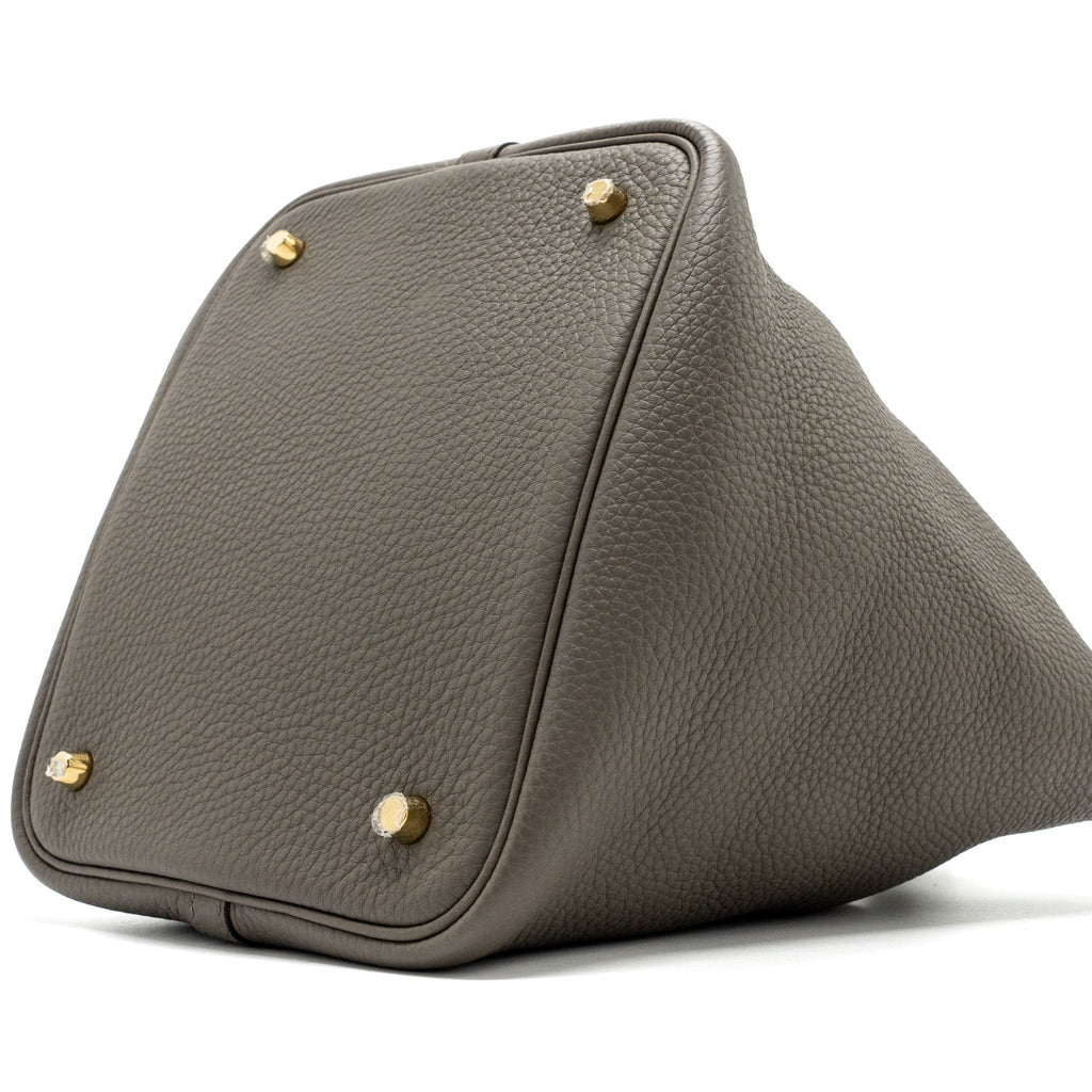HERMES PICOTIN 22 LOCK BAG CLEMENCE GRIS ETAIN GHW