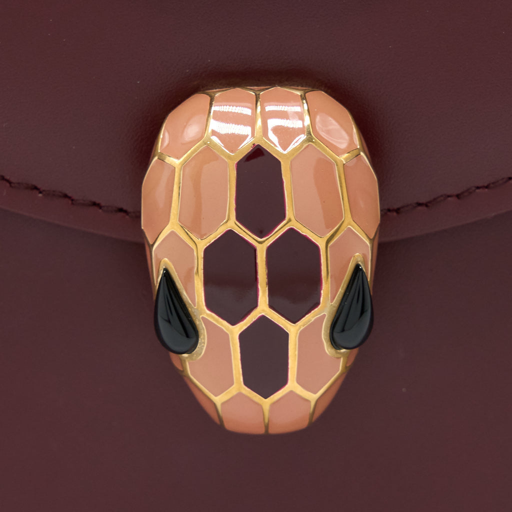 BVLGARI SERPENTI FOREVER TOP HANDLE BAG CALFSKIN RED