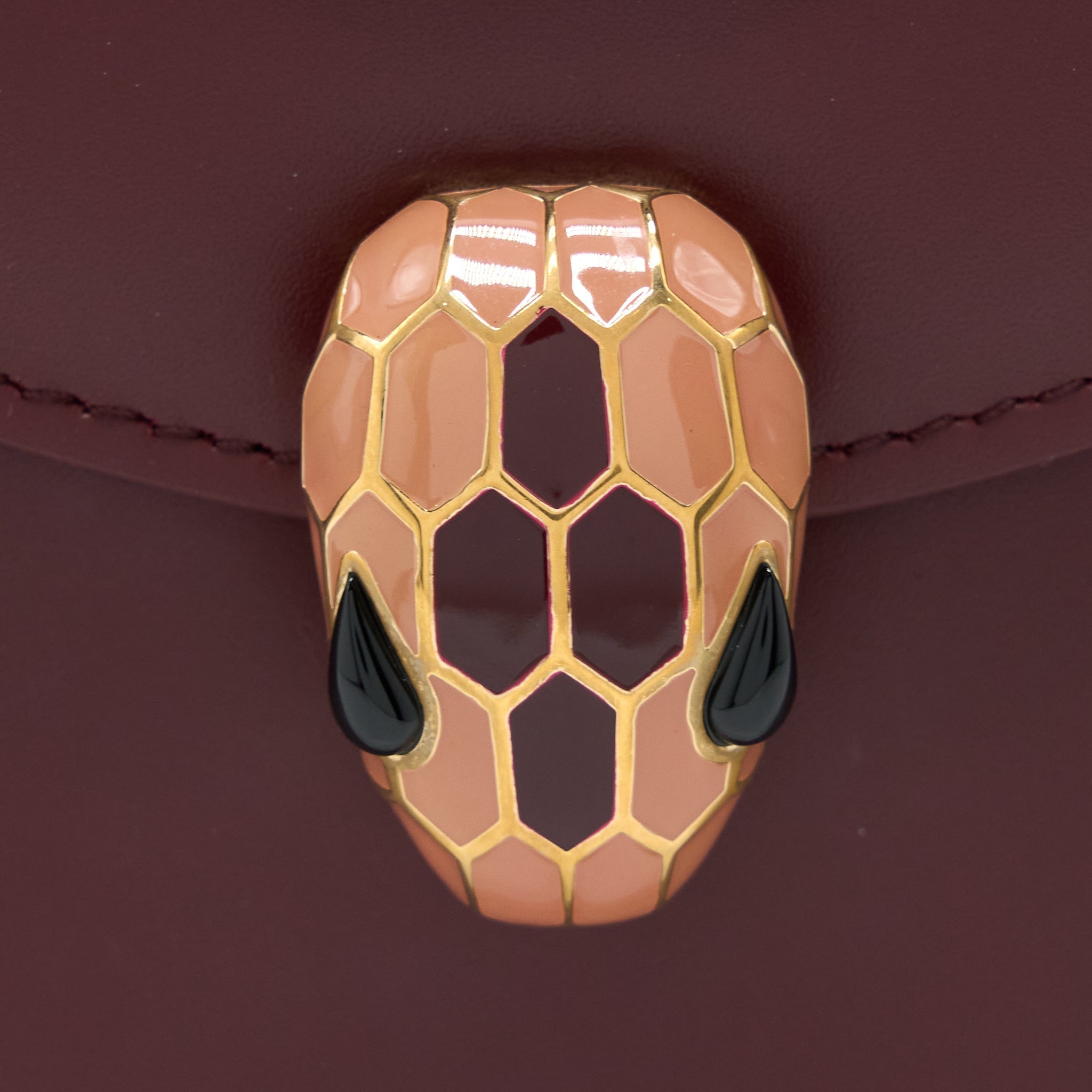 BVLGARI SERPENTI FOREVER TOP HANDLE BAG CALFSKIN RED
