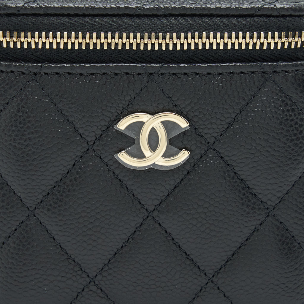 CHANEL MINI VANITY WITH CHAIN CAVIAR BLACK LGHW