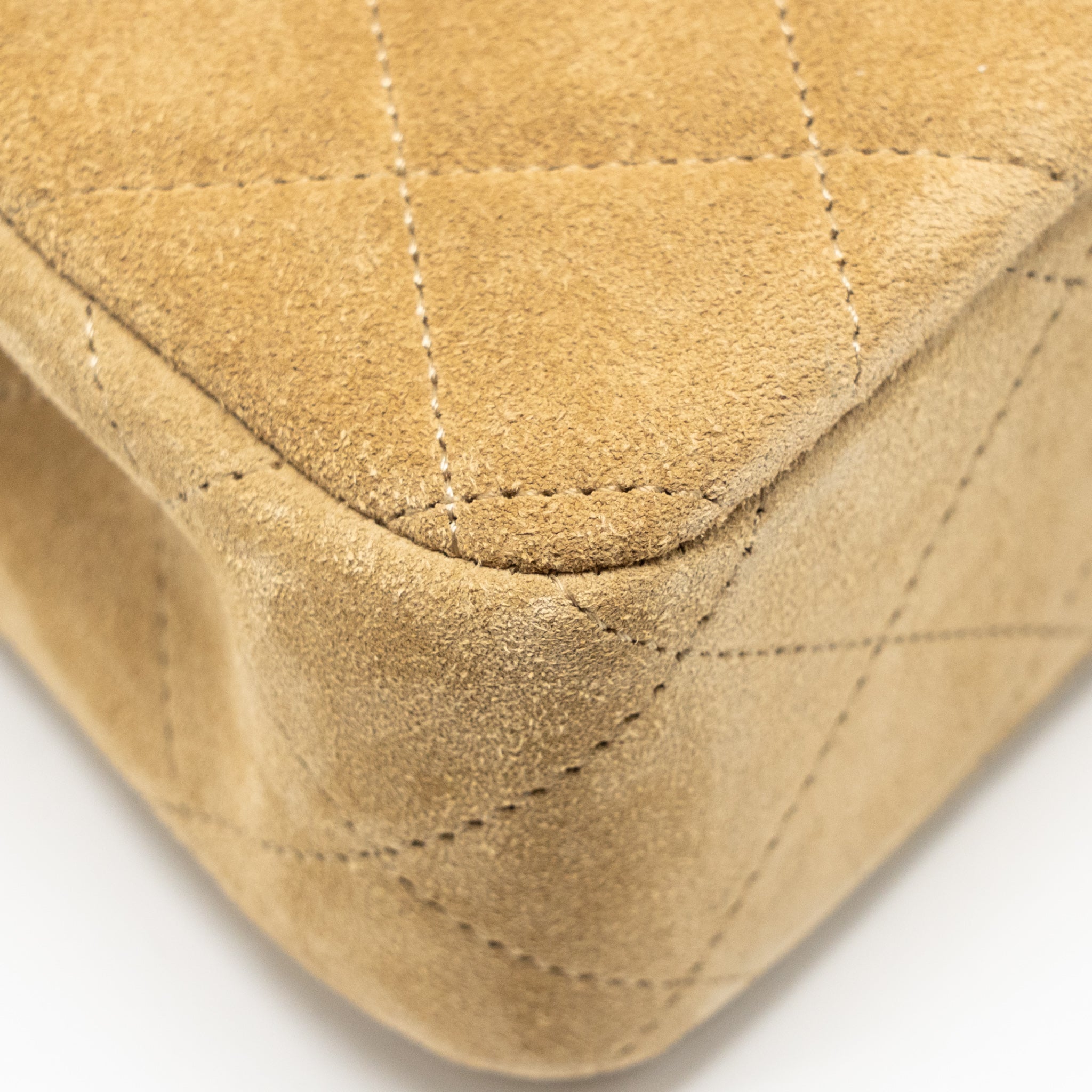 CHANEL 25A SUEDE PATCHWORK MINI CROSSBODY BAG LAMBSKIN BROWN/BLACK GHW (MICROCHIP)