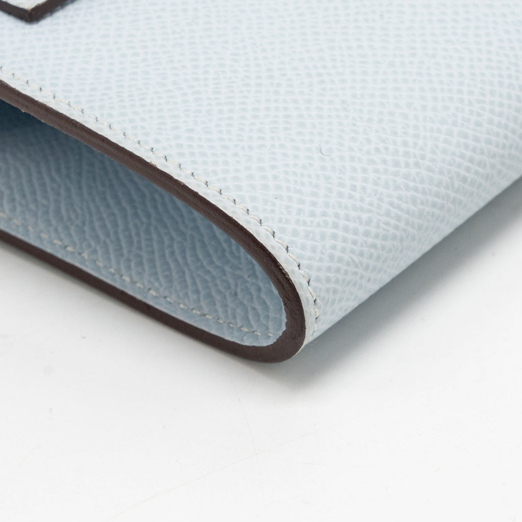 HERMES CLASSIC KELLY TO GO EPSOM BLUE BRUME GHW