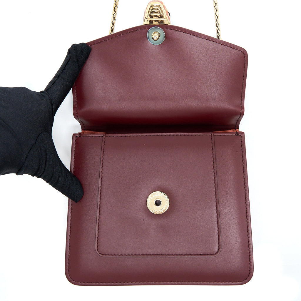 BVLGARI SERPENTI FOREVER TOP HANDLE BAG CALFSKIN RED