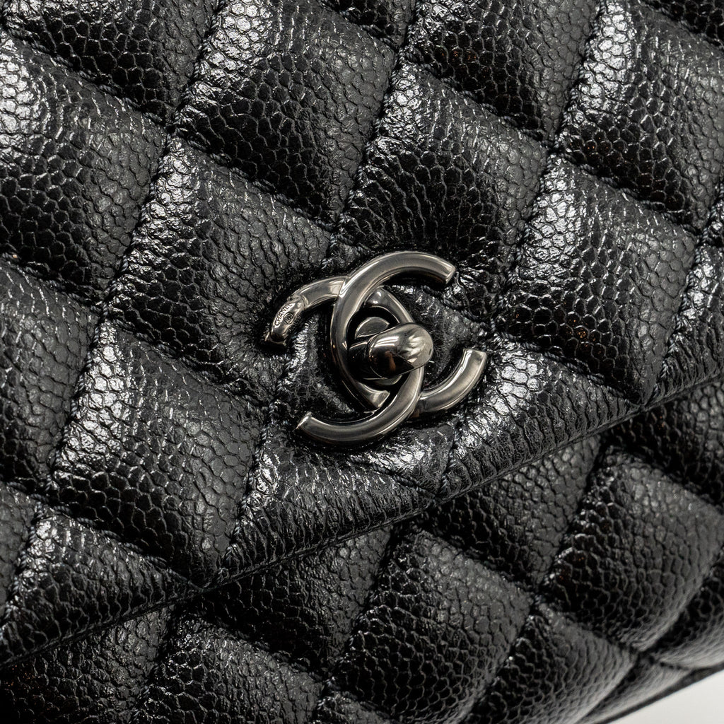 CHANEL SMALL COCO HANDLE CAVIAR SO BLACK
