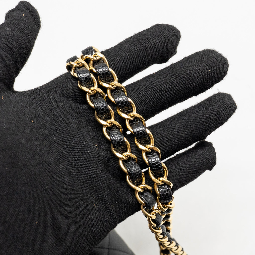 CHANEL MEDIUM CLASSIC DOUBLE FLAP BAG CAVIAR BLACK GHW (MICROCHIP)