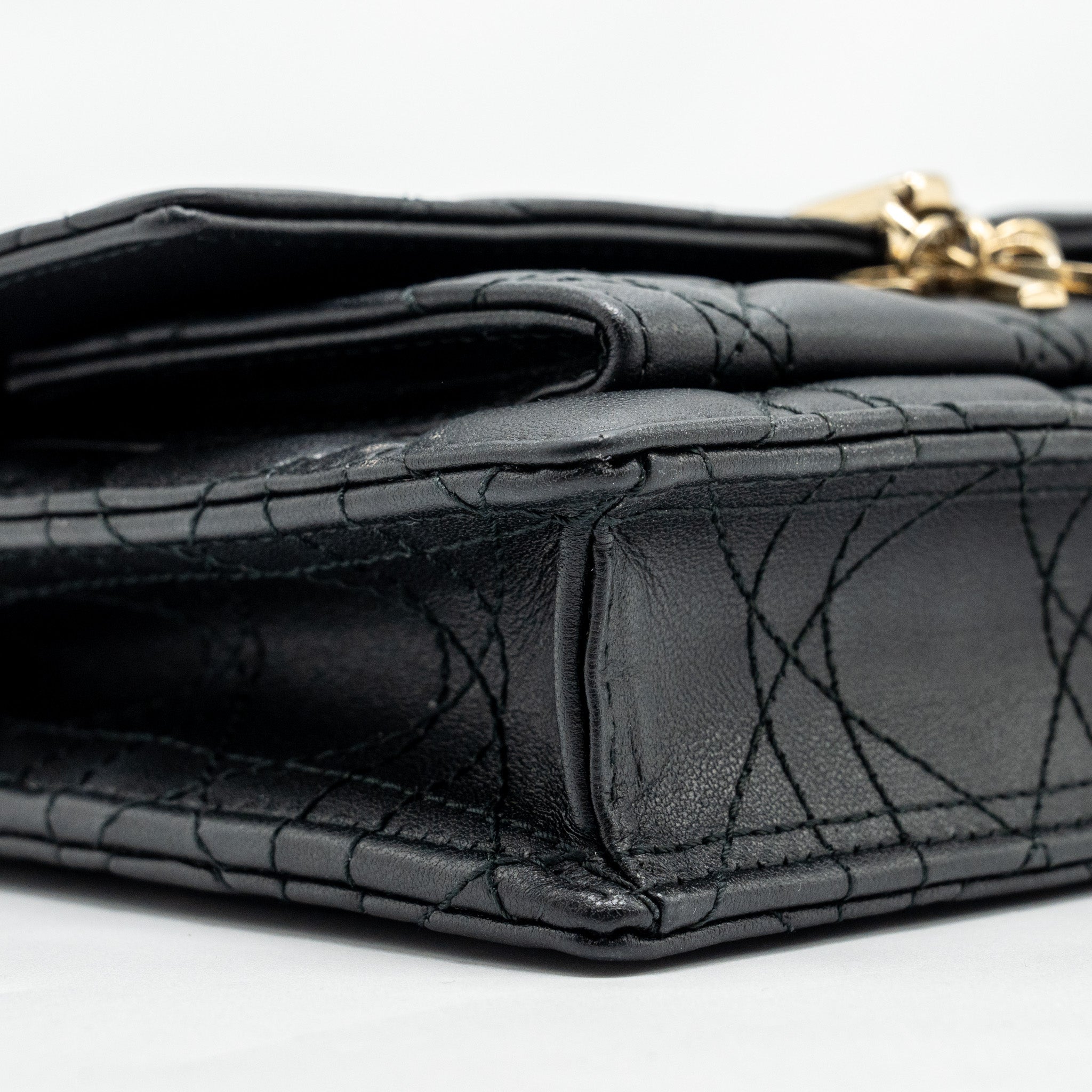 DIOR MY DIOR DAILY CHAIN POUCH LAMBSKIN BLACK LGHW