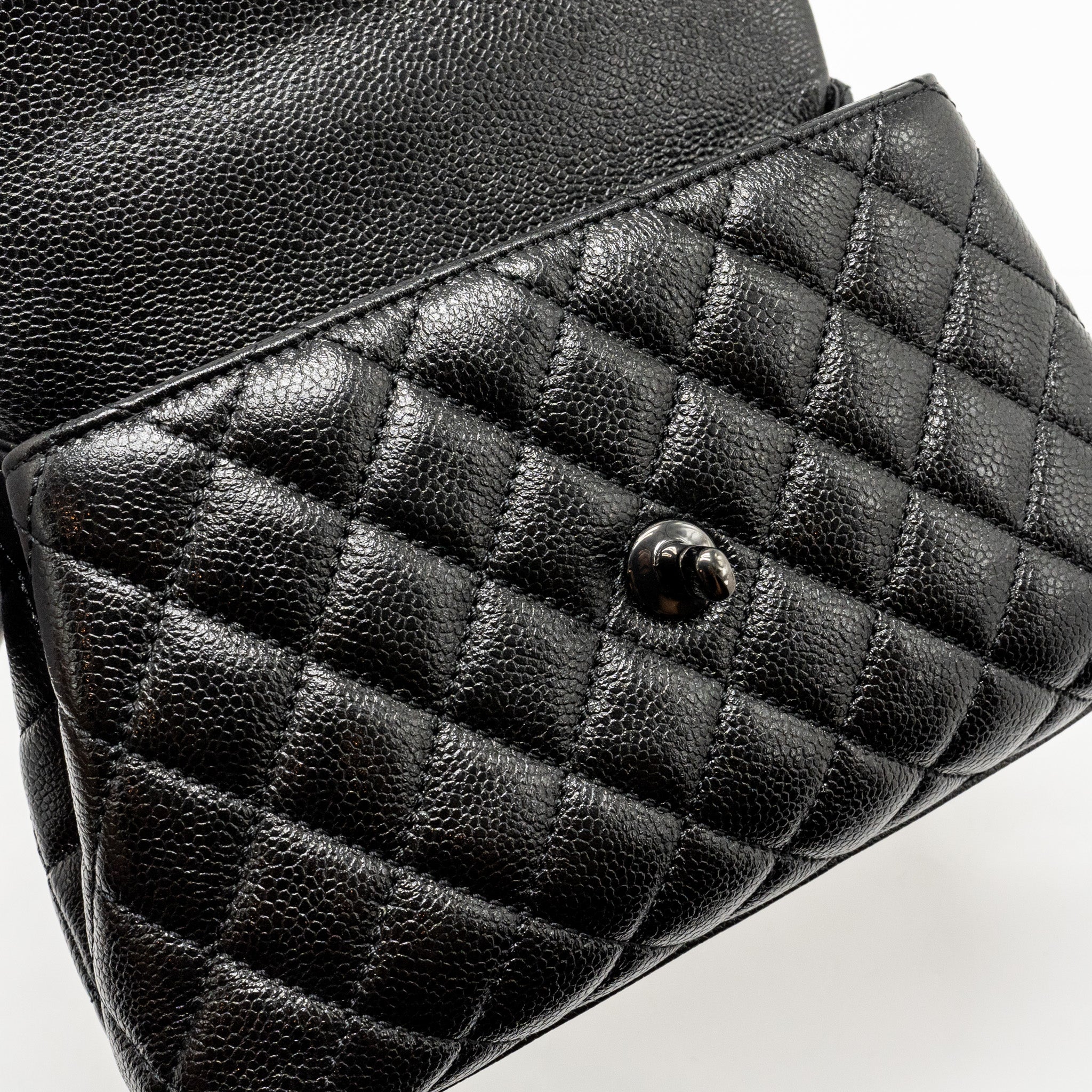 CHANEL SMALL COCO HANDLE CAVIAR SO BLACK