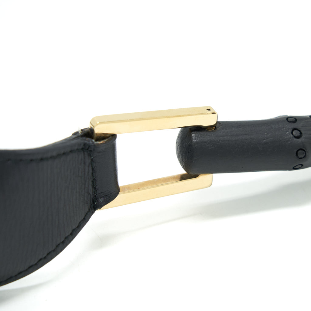 GUCCI VINTAGE JACKIE WITH BAMBOO HANDLE BLACK GHW