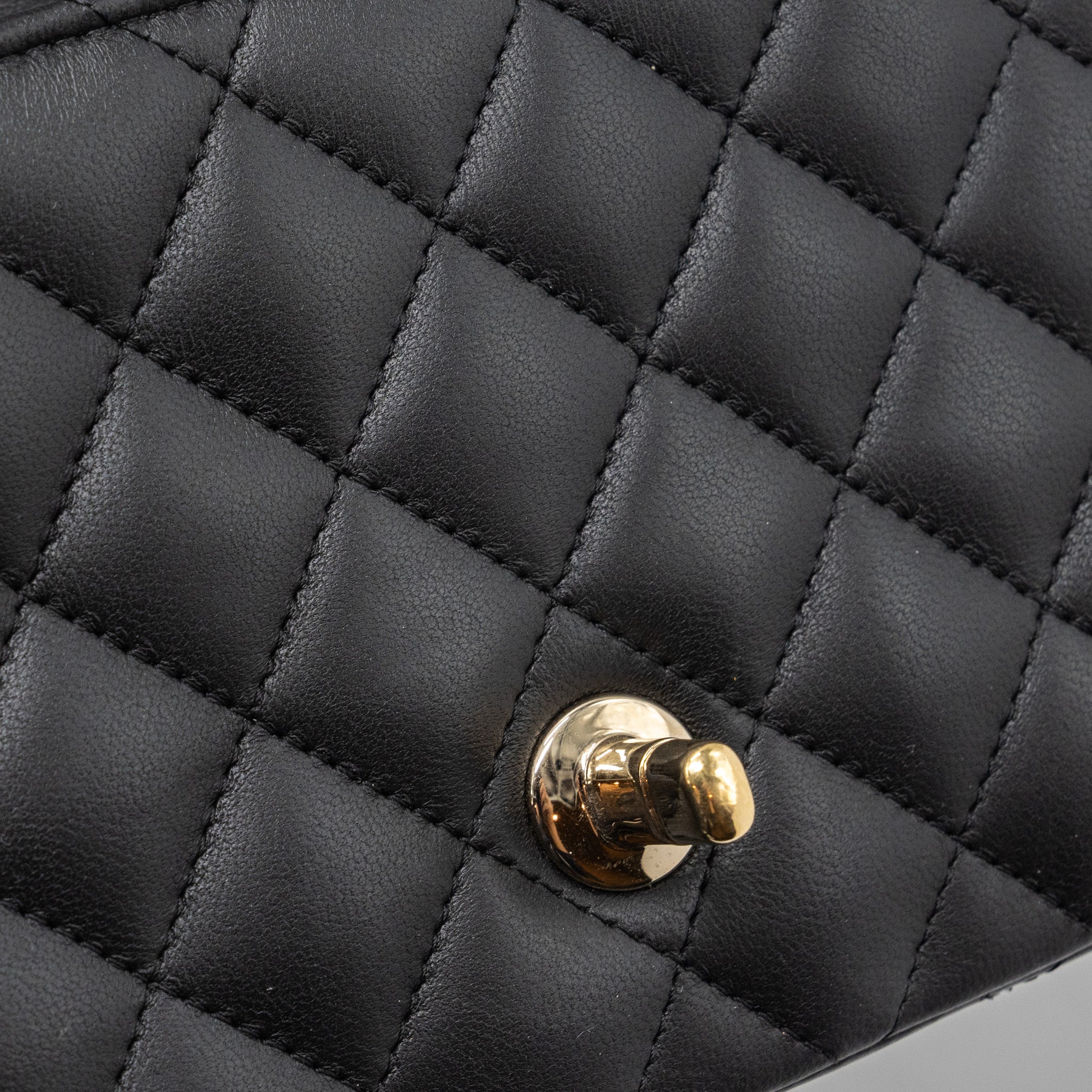 CHANEL MINI SQUARE FLAP BAG LAMBSKIN BLACK GHW