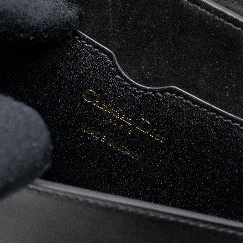 DIOR BOBBY EAST-WEST BAG BOX CALFSKIN BLACK GHW