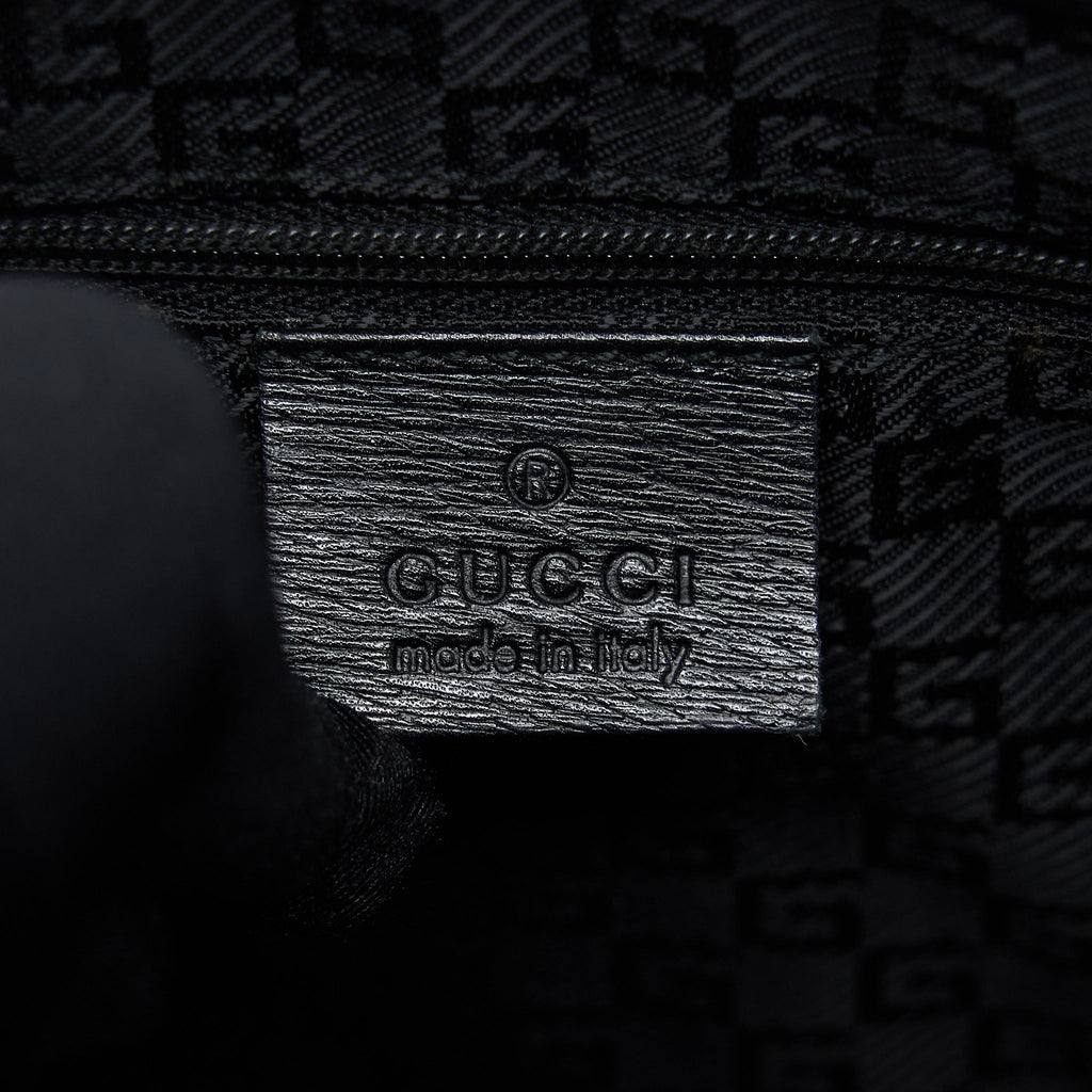 GUCCI VINTAGE JACKIE WITH BAMBOO HANDLE BLACK GHW