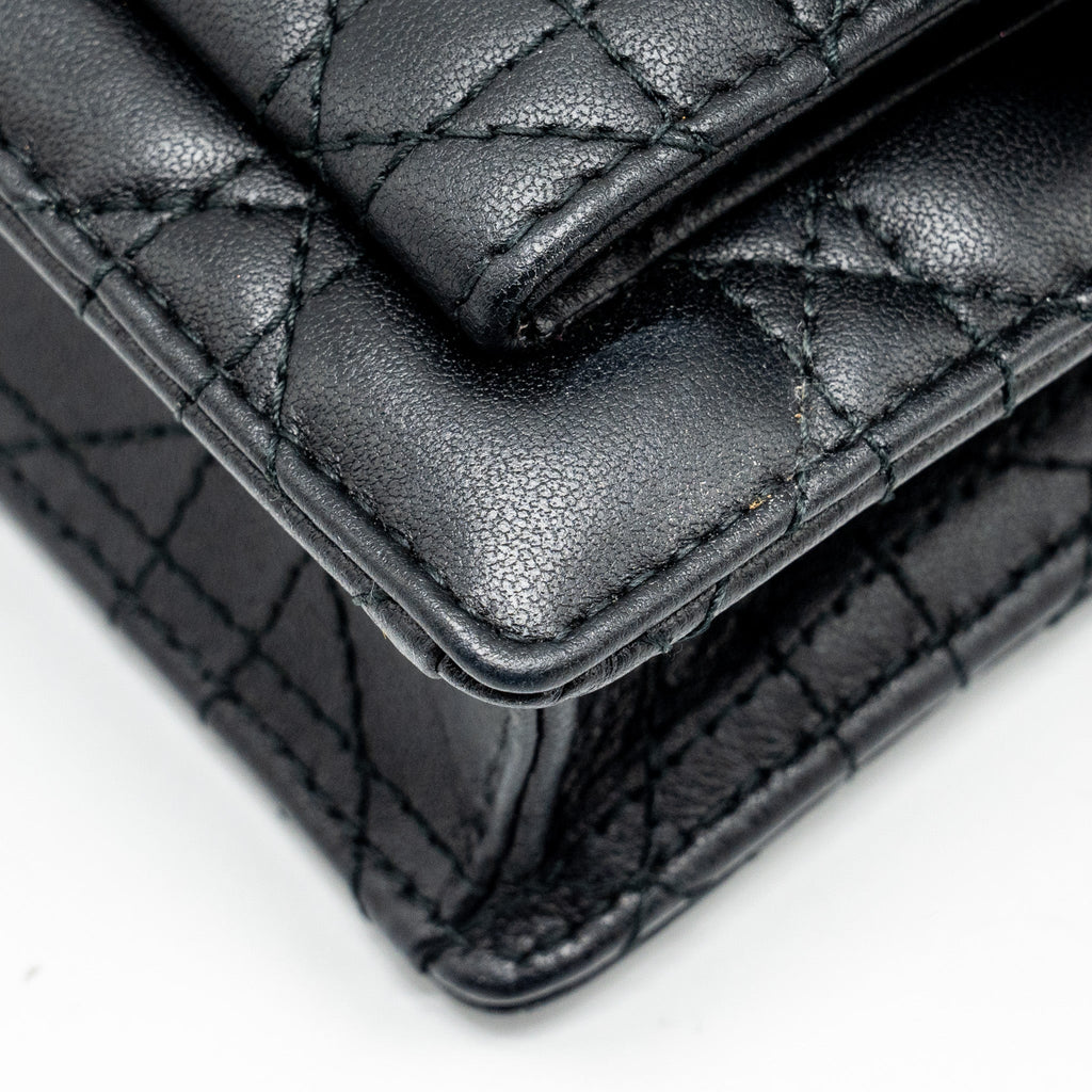 DIOR MY DIOR DAILY CHAIN POUCH LAMBSKIN BLACK LGHW