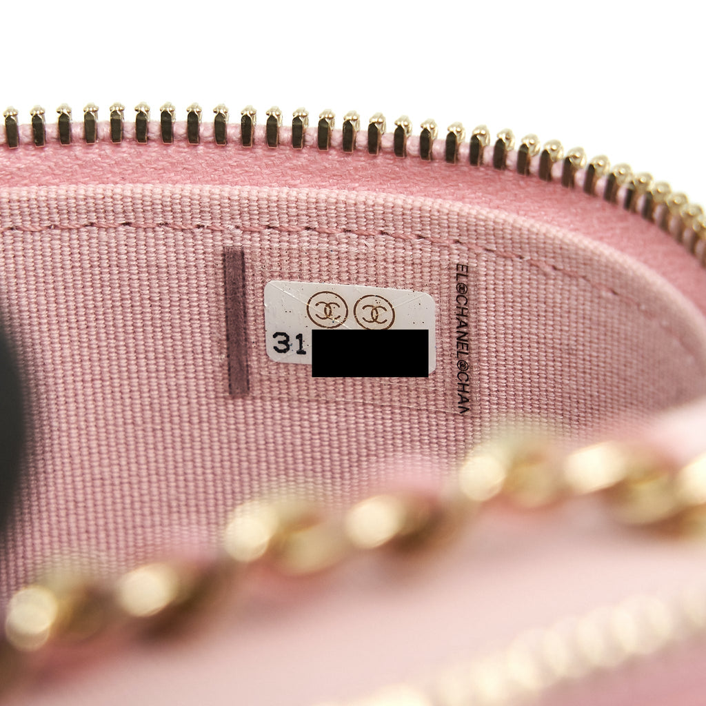 CHANEL 22C VERTICAL VANITY ON CHAIN CAVIAR SAKURA PINK LGHW
