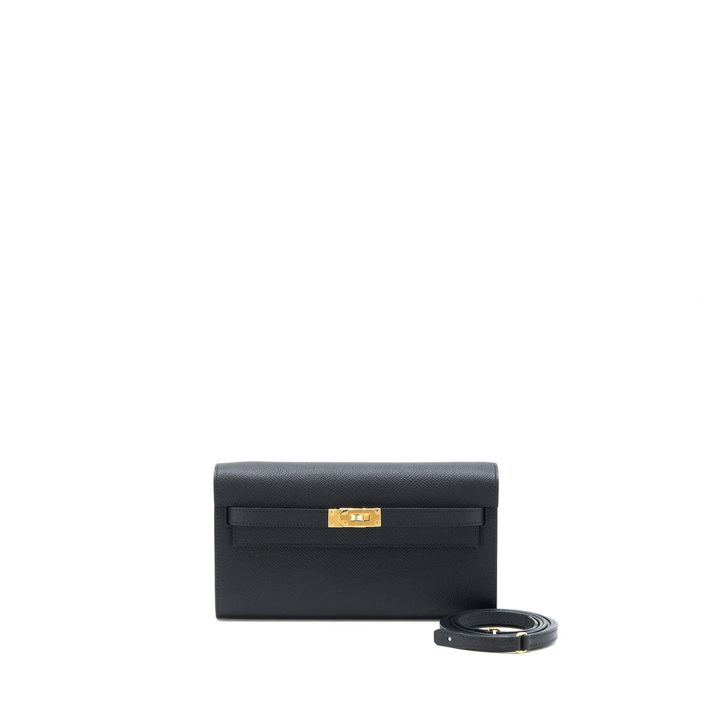 HERMES KELLY TO GO EPSOM BLACK GHW