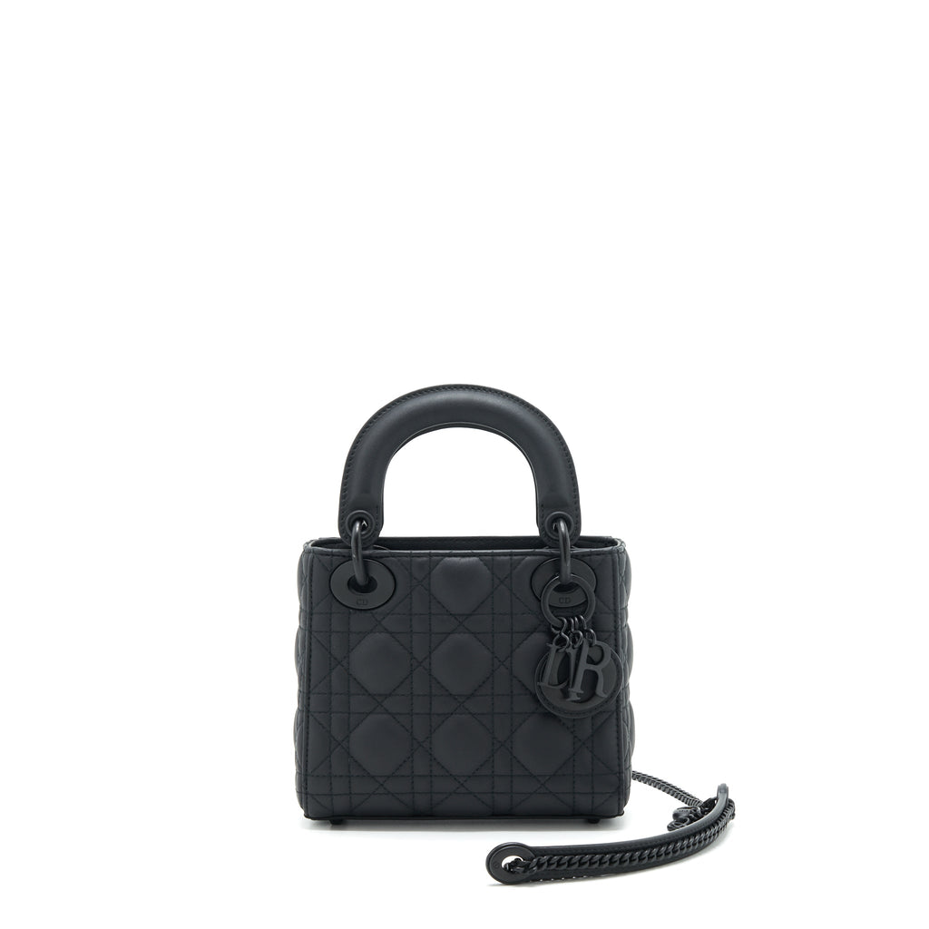 DIOR MINI LADY DIOR CALFSKIN SO BLACK
