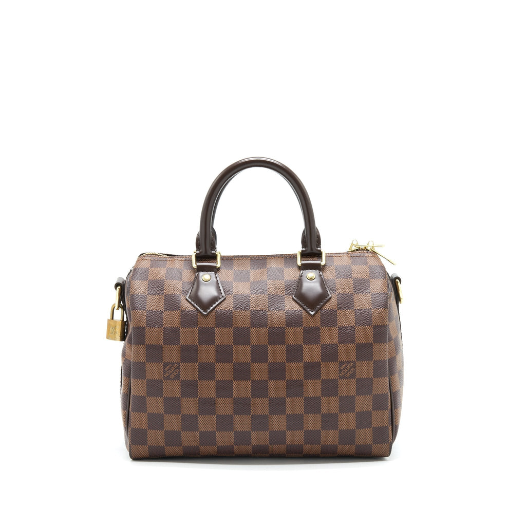 LOUIS VUITTON SPEEDY 25 DAMIER EBENE WITH STRAP