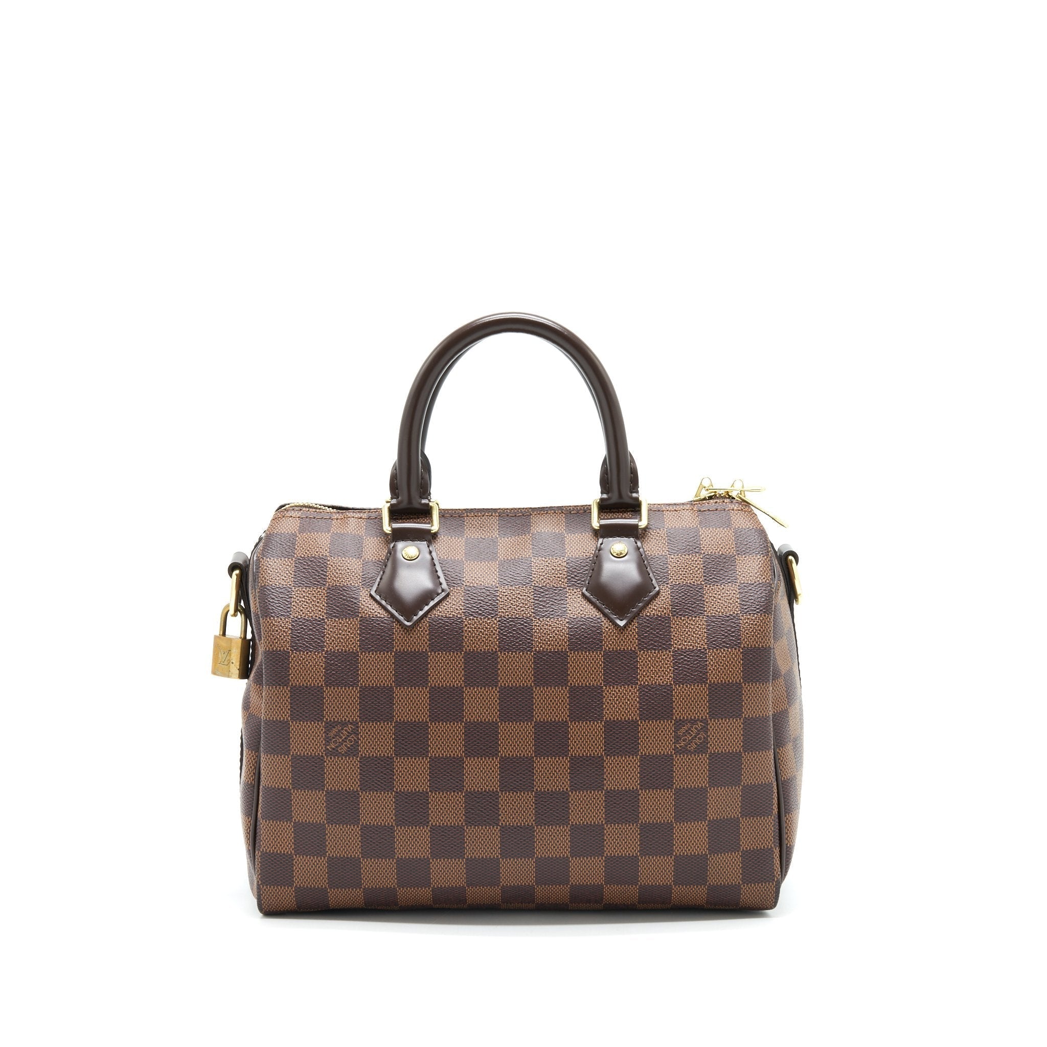 LOUIS VUITTON SPEEDY 25 DAMIER EBENE WITH STRAP