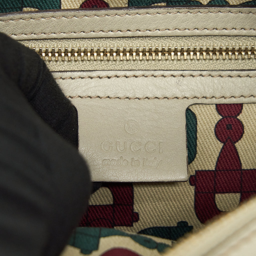 GUCCI GG SUPREME PRINT BAG LIGHT GREY GHW
