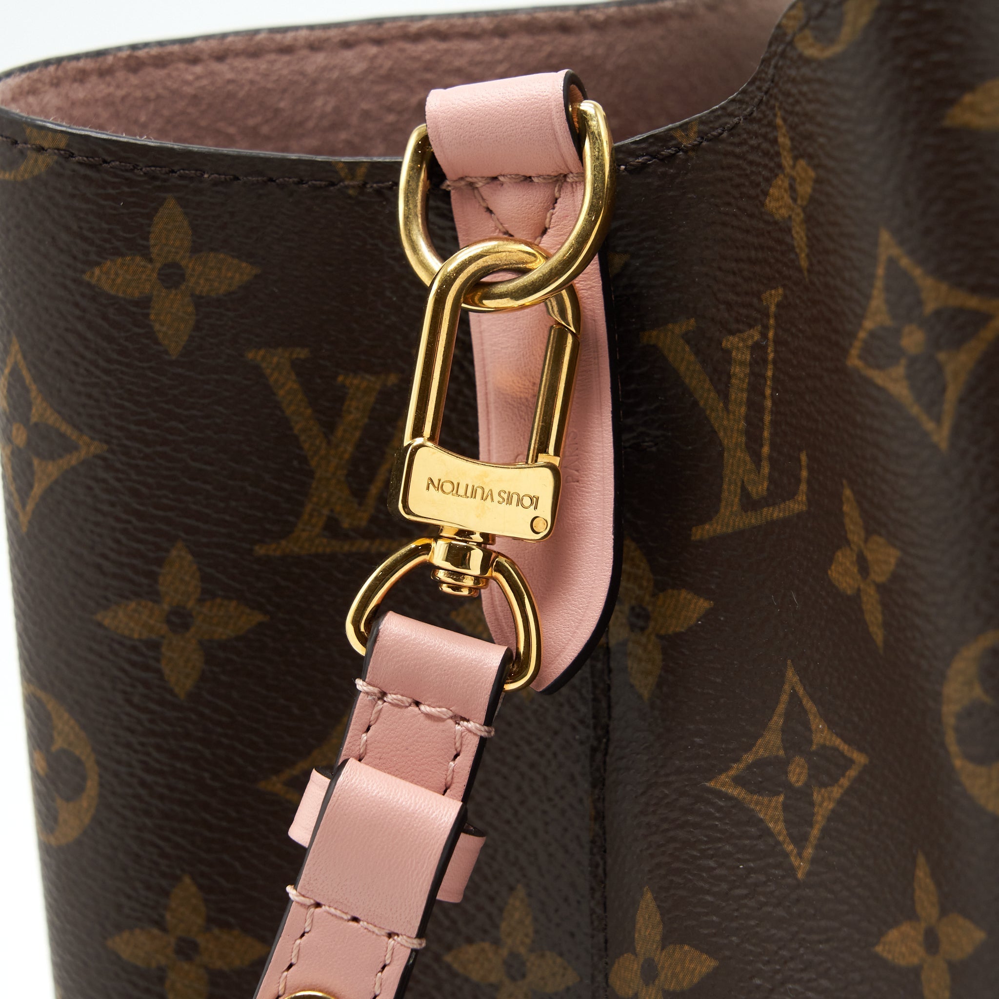 LOUIS VUITTON NEONOE MONOGRAM CANVAS PINK STRAP YEAR 2017