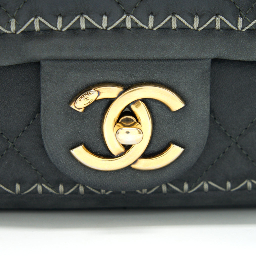 CHANEL SUEDE CALFSKIN MINI FLAP BAG