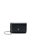 CHANEL CLASSIC WALLET ON CHAIN CAVIAR BLACK SHW (MICROCHIP)