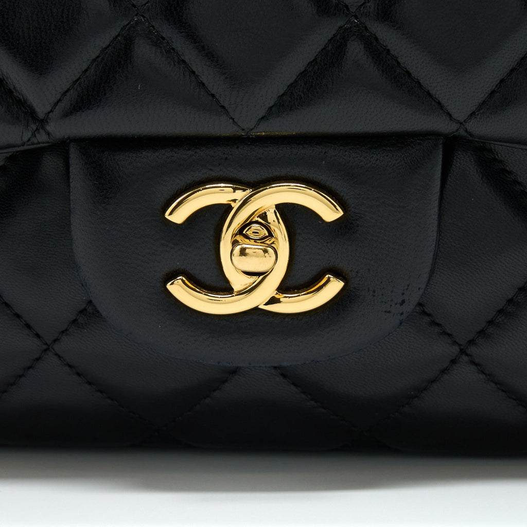 CHANEL MAXI CLASSIC FLAP BAG LAMBSKIN BLACK GHW