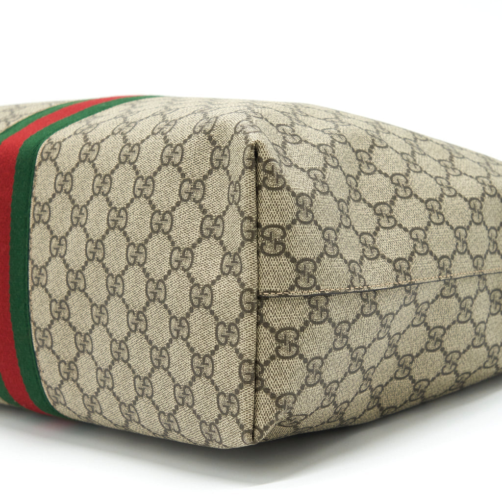 GUCCI SHOPPING TOTE BAG GG SUPREME CANVAS GHW