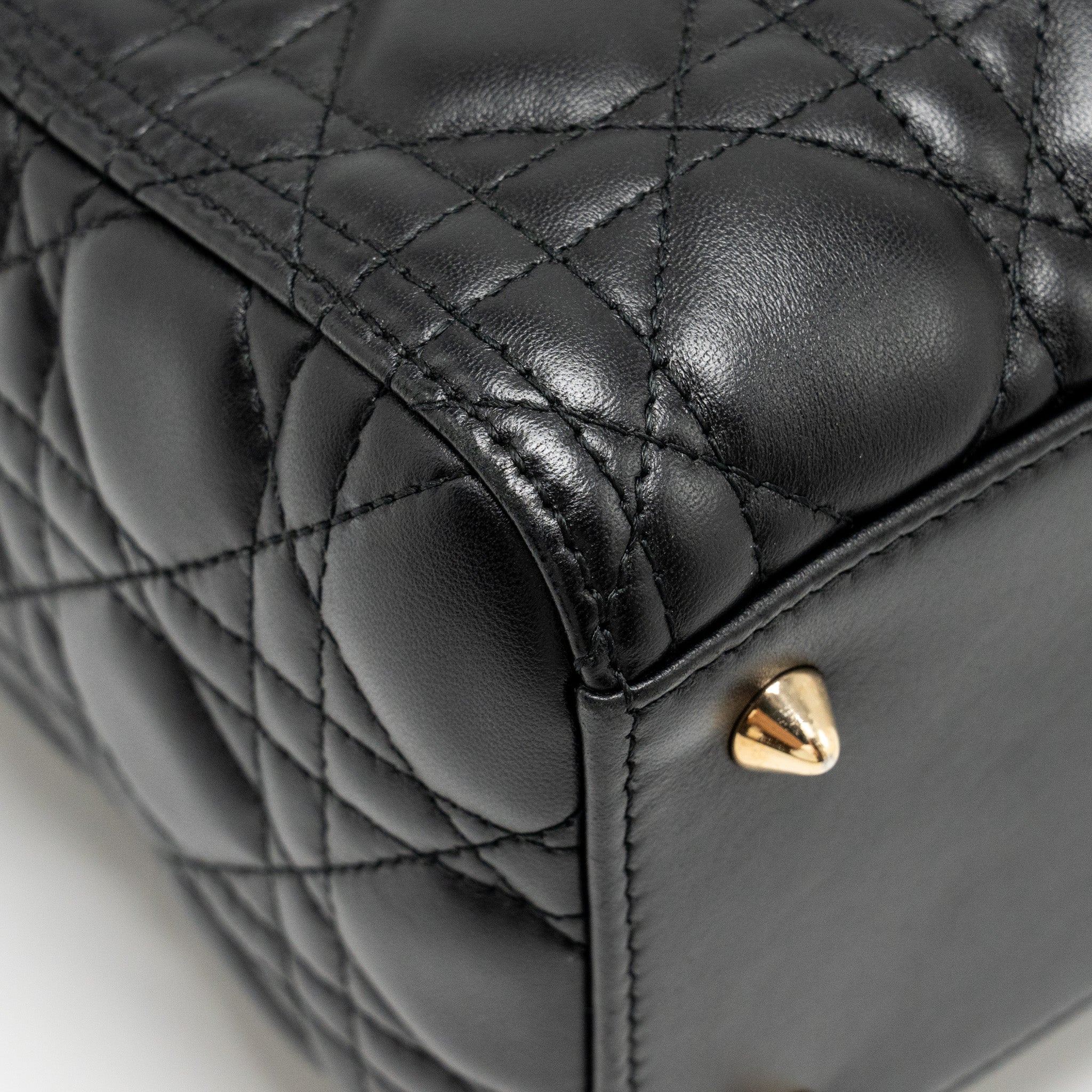 DIOR MEDIUM LADY DIOR LAMBSKIN BLACK LGHW