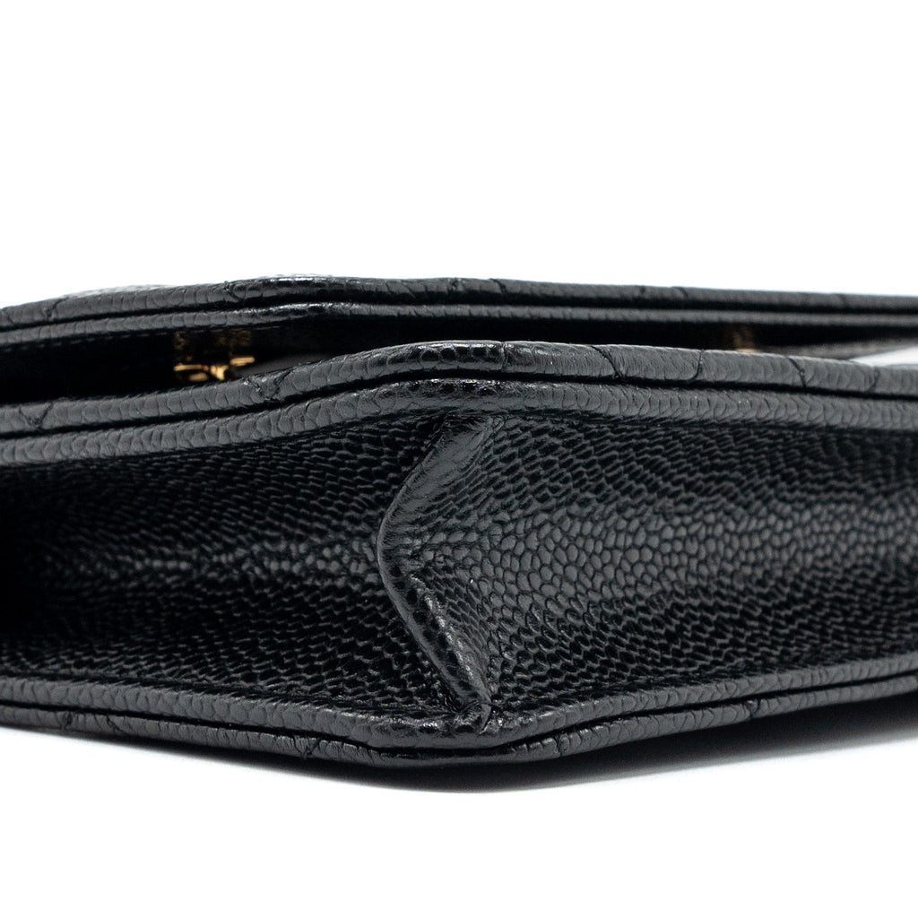 CHANEL CLASSIC WALLET ON CHAIN CAVIAR BLACK GHW(MICROCHIP)