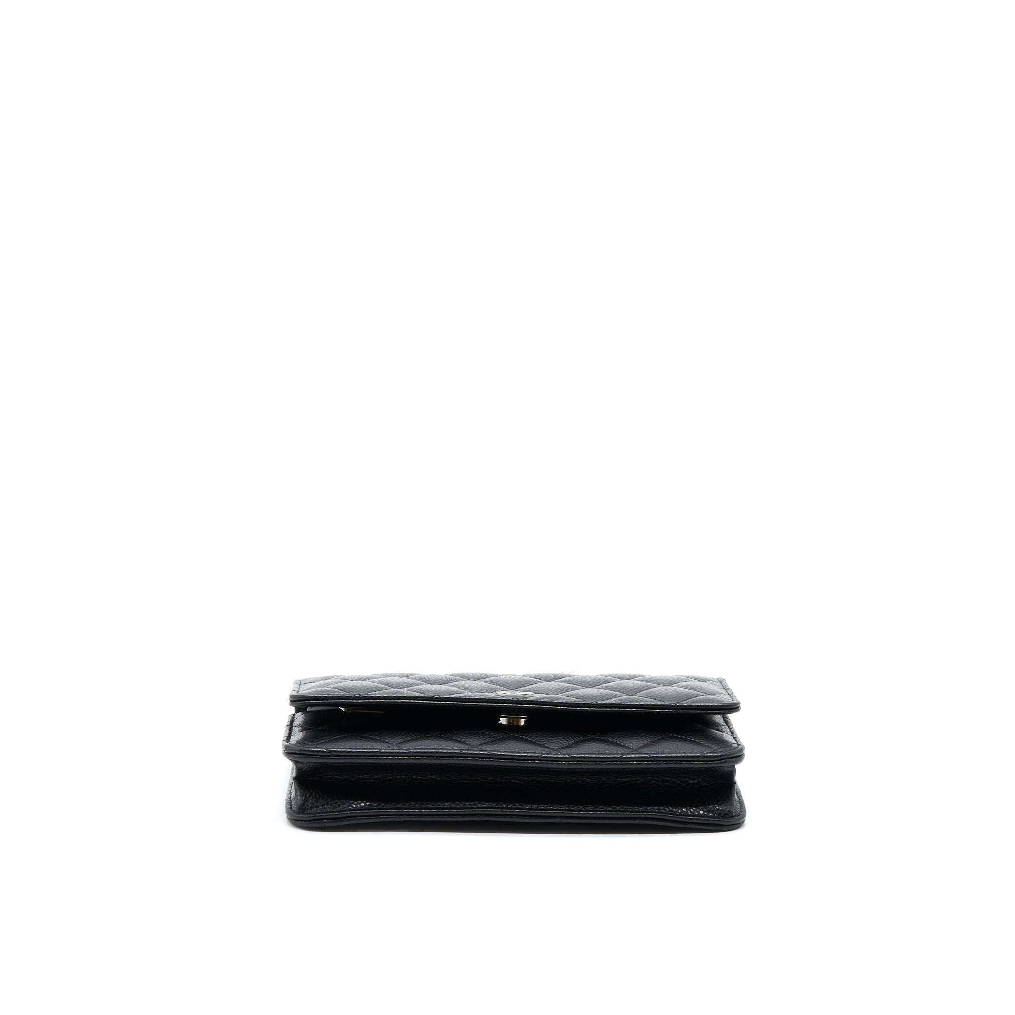 CHANEL CLASSIC WALLET ON CHAIN CAVIAR BLACK SHW (MICROCHIP)