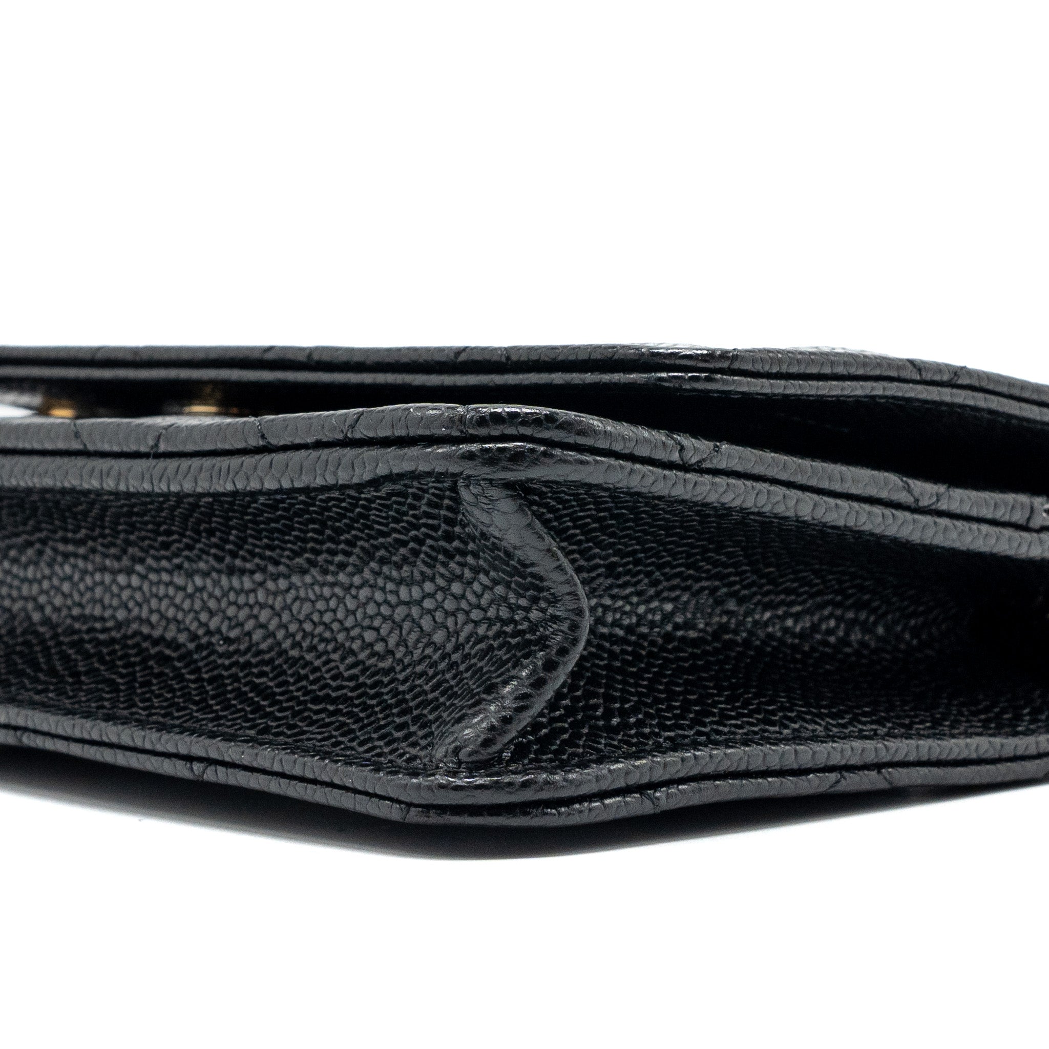 CHANEL CLASSIC WALLET ON CHAIN CAVIAR BLACK GHW(MICROCHIP)