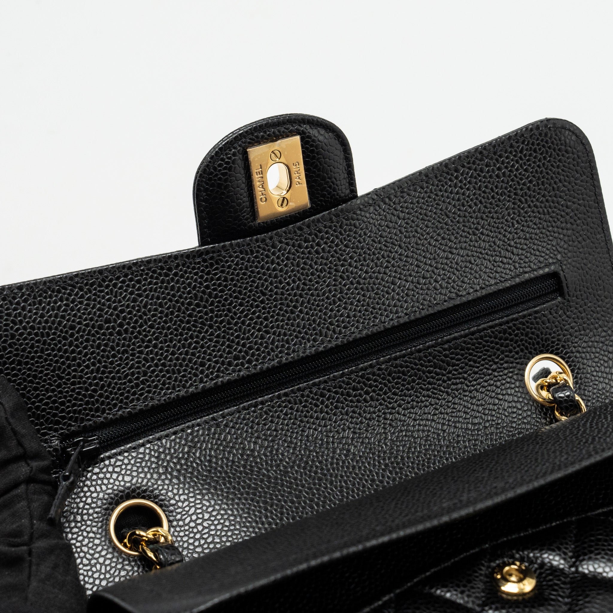 CHANEL SMALL CLASSIC DOUBLE FLAP BAG CAVIAR BLACK GHW