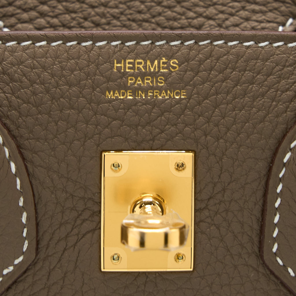 HERMES BIRKIN 25 TOGO ETOUPE GHW