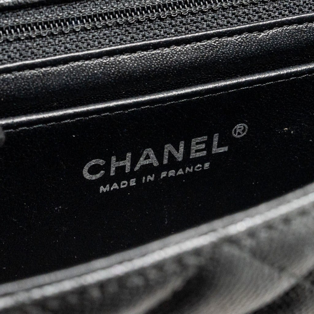 CHANEL MINI RECTANGULAR FLAP BAG CAVIAR IRIDESCENT BLACK SHW