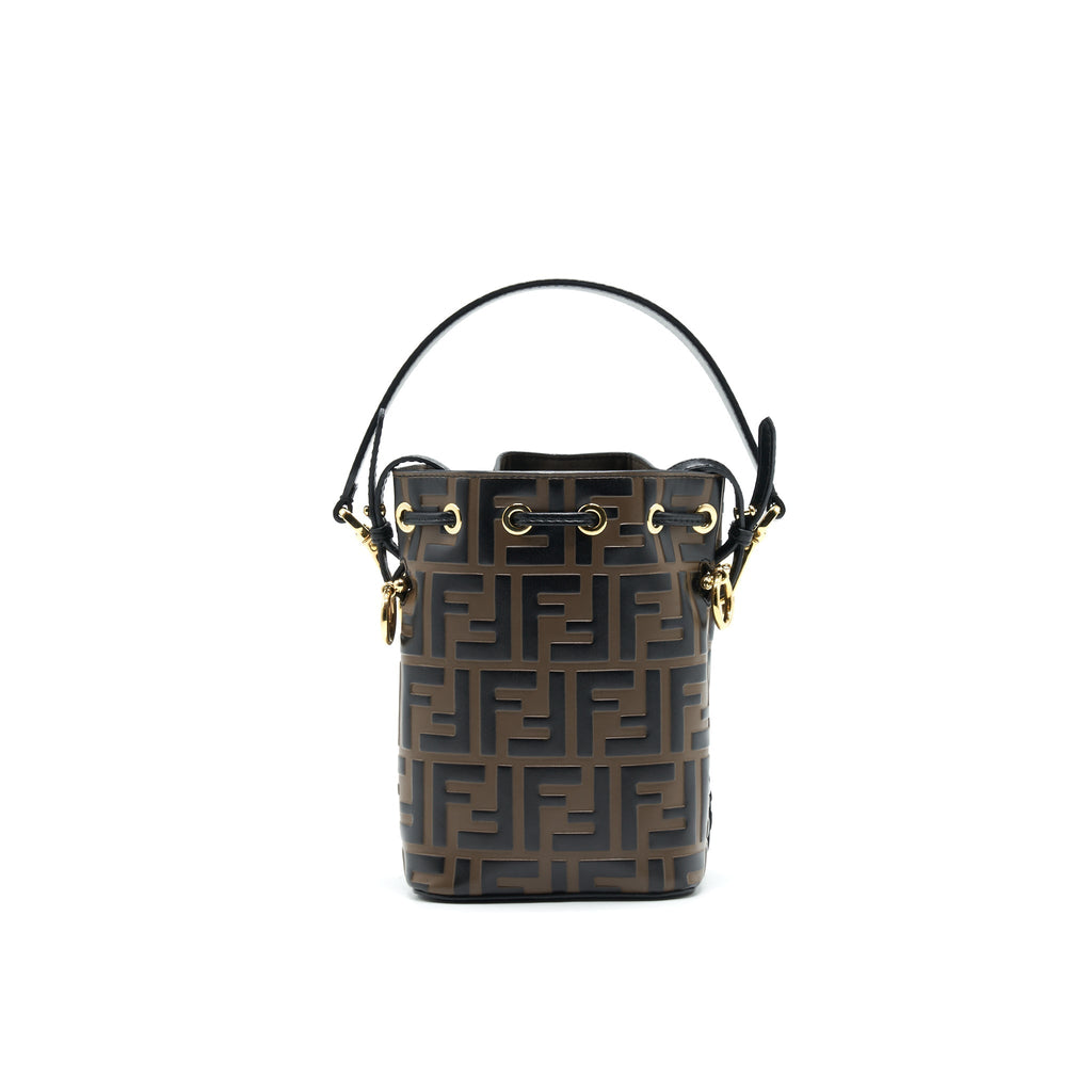 FENDI MON TRESOR MINI BUCKET BAG BROWN