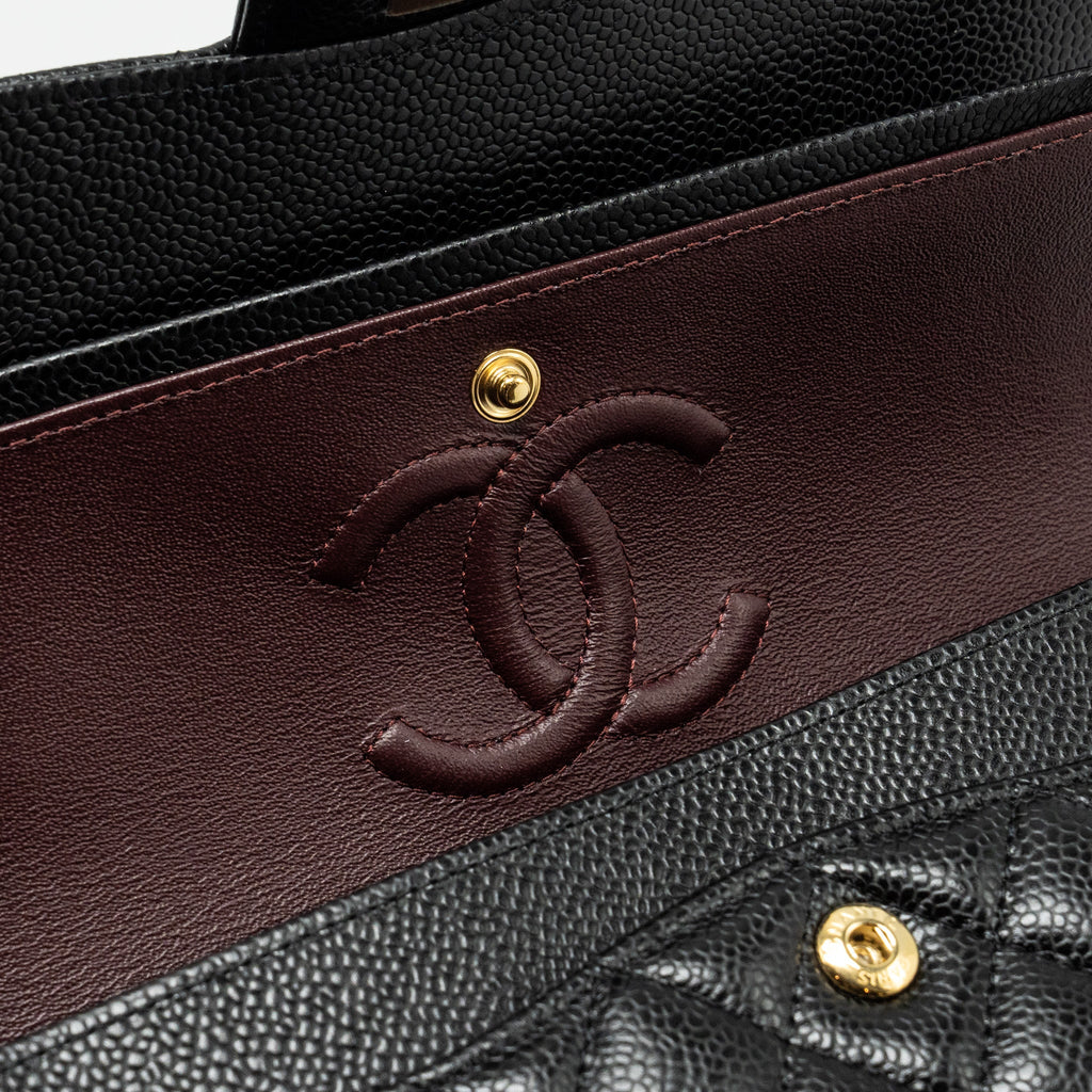 CHANEL SMALL CLASSIC DOUBLE FLAP BAG CAVIAR BLACK GHW